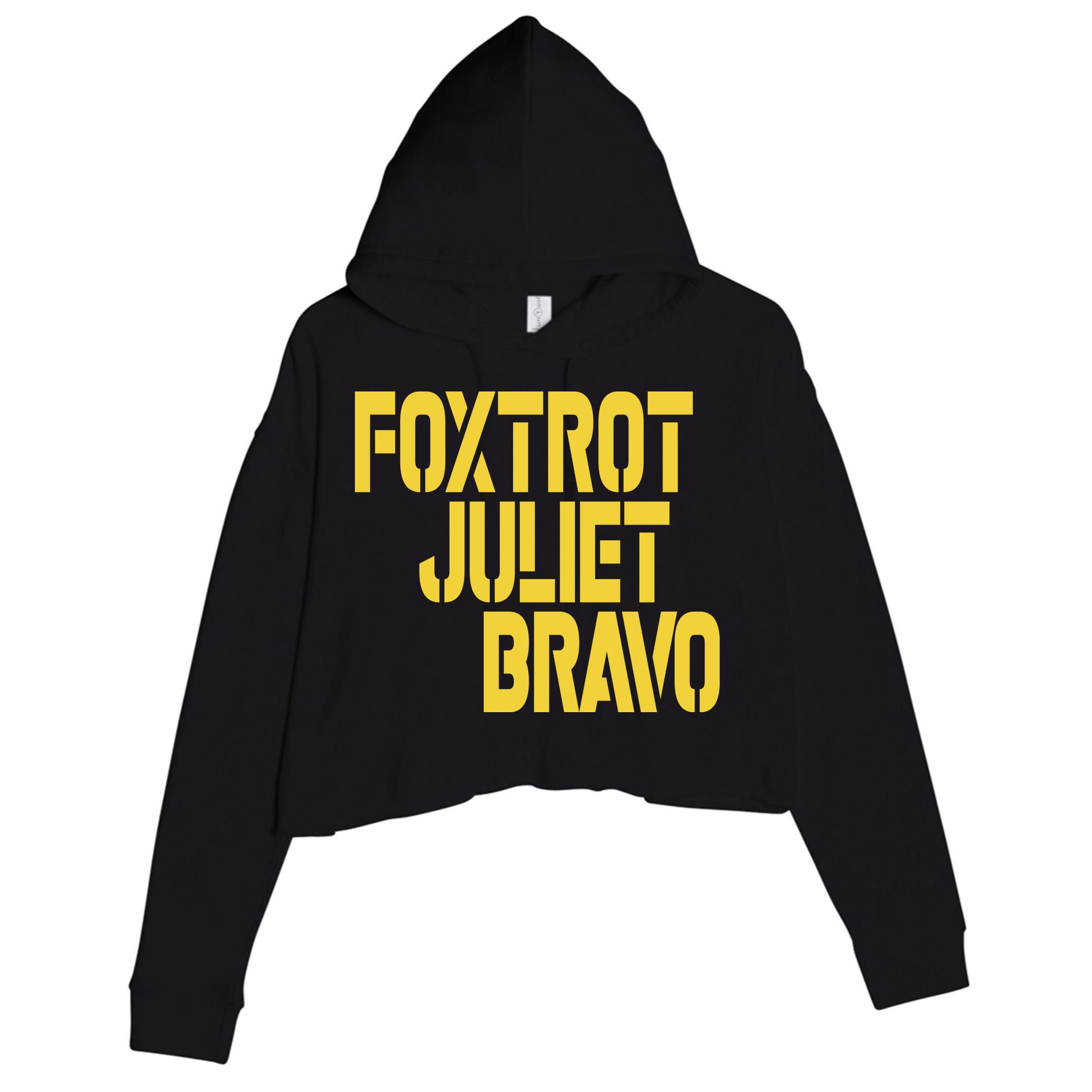 Foxtrot Juliet Bravo Crop Fleece Hoodie