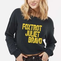 Foxtrot Juliet Bravo Cropped Pullover Crew