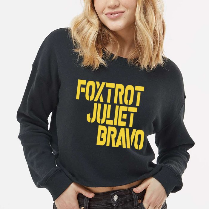 Foxtrot Juliet Bravo Cropped Pullover Crew