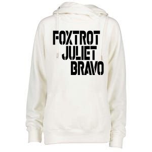 Foxtrot Juliet Bravo Womens Funnel Neck Pullover Hood