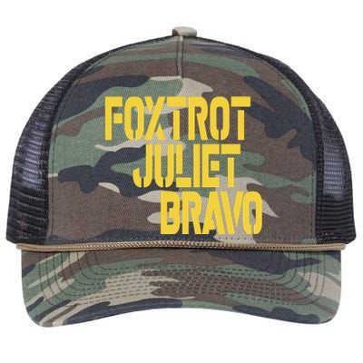 Foxtrot Juliet Bravo Retro Rope Trucker Hat Cap