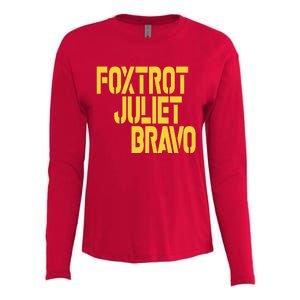 Foxtrot Juliet Bravo Womens Cotton Relaxed Long Sleeve T-Shirt