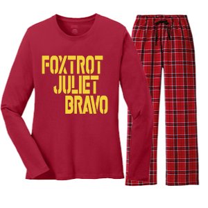 Foxtrot Juliet Bravo Women's Long Sleeve Flannel Pajama Set 