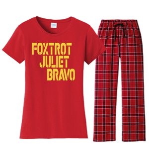 Foxtrot Juliet Bravo Women's Flannel Pajama Set