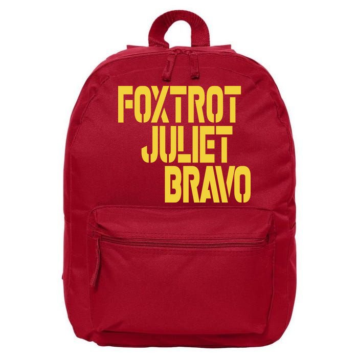 Foxtrot Juliet Bravo 16 in Basic Backpack