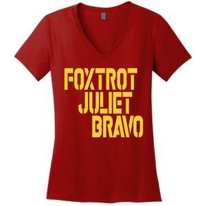 Foxtrot Juliet Bravo Women's V-Neck T-Shirt