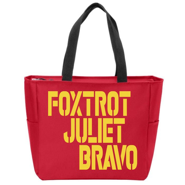 Foxtrot Juliet Bravo Zip Tote Bag
