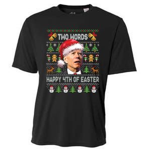 Funny Joe Biden Two Words Happy 4th Of Easter Christmas Cooling Performance Crew T-Shirt