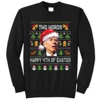 Funny Joe Biden Two Words Happy 4th Of Easter Christmas Sweatshirt