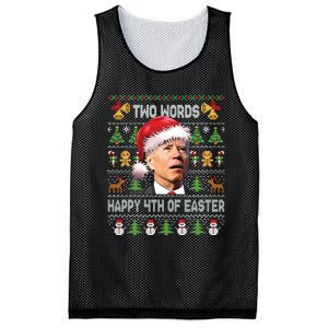 Funny Joe Biden Two Words Happy 4th Of Easter Christmas Mesh Reversible Basketball Jersey Tank