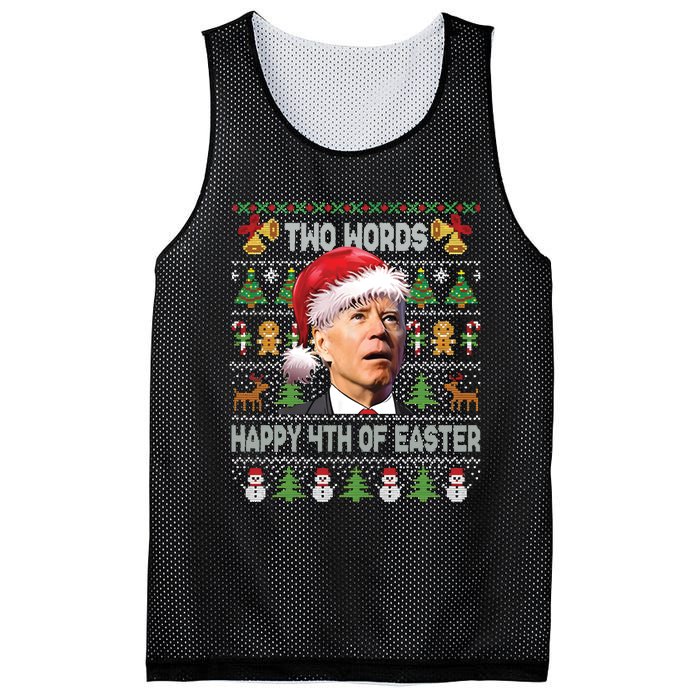 Funny Joe Biden Two Words Happy 4th Of Easter Christmas Mesh Reversible Basketball Jersey Tank