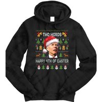 Funny Joe Biden Two Words Happy 4th Of Easter Christmas Tie Dye Hoodie