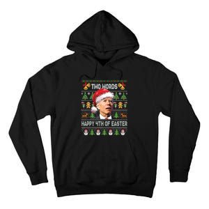 Funny Joe Biden Two Words Happy 4th Of Easter Christmas Tall Hoodie