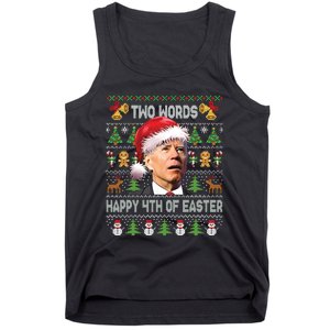 Funny Joe Biden Two Words Happy 4th Of Easter Christmas Tank Top