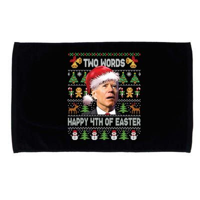 Funny Joe Biden Two Words Happy 4th Of Easter Christmas Microfiber Hand Towel