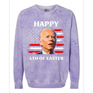 Funny Joe Biden Happy 4th Of Easter Confused 4th Of July Colorblast Crewneck Sweatshirt