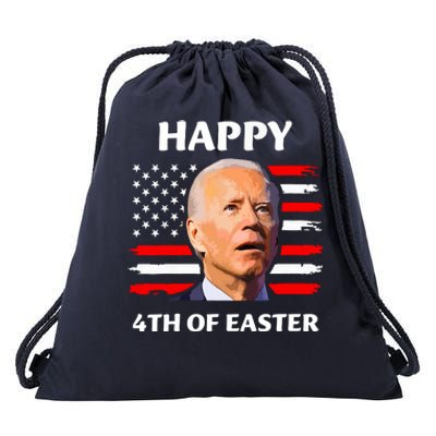 Funny Joe Biden Happy 4th Of Easter Confused 4th Of July Drawstring Bag