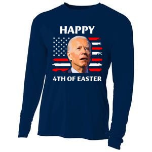 Funny Joe Biden Happy 4th Of Easter Confused 4th Of July Cooling Performance Long Sleeve Crew