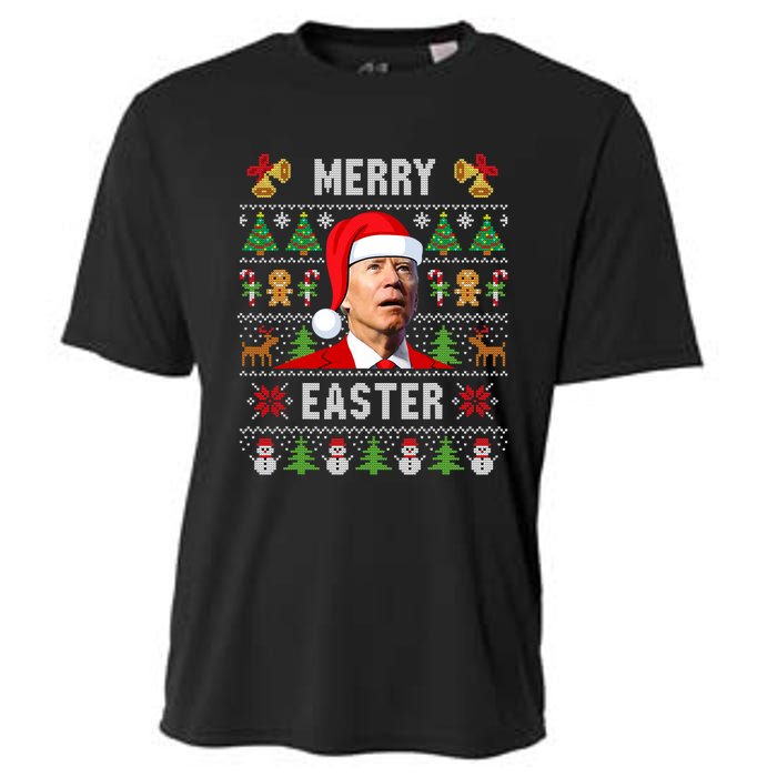 Funny Joe Biden Happy Easter Ugly Christmas Sweater Cooling Performance Crew T-Shirt