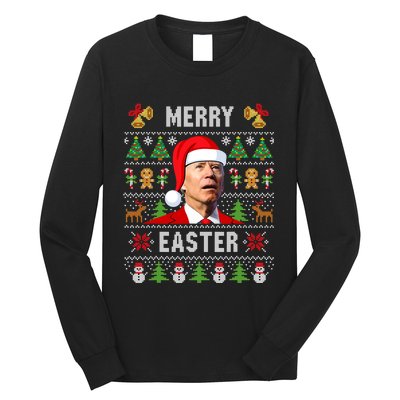 Funny Joe Biden Happy Easter Ugly Christmas Sweater Long Sleeve Shirt