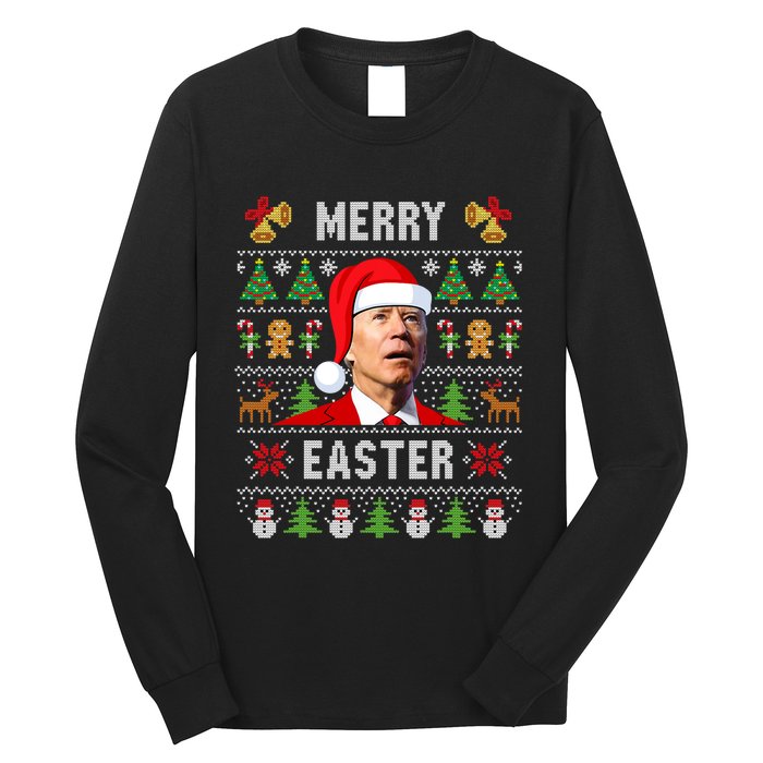 Funny Joe Biden Happy Easter Ugly Christmas Sweater Long Sleeve Shirt