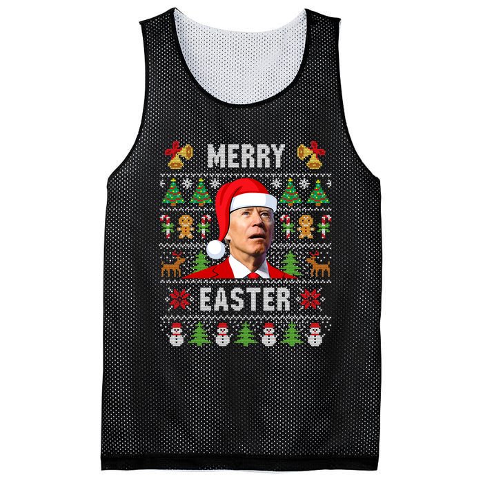 Funny Joe Biden Happy Easter Ugly Christmas Sweater Mesh Reversible Basketball Jersey Tank