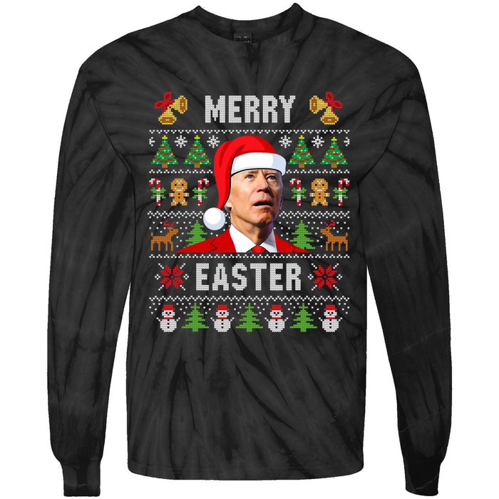 Funny Joe Biden Happy Easter Ugly Christmas Sweater Tie-Dye Long Sleeve Shirt