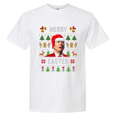 Funny Joe Biden Happy Easter Ugly Christmas Sweater Garment-Dyed Heavyweight T-Shirt