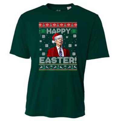 Funny Joe Biden Happy Easter Ugly Christmas Cooling Performance Crew T-Shirt