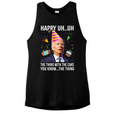 Funny Joe Biden Confused Happy Uh Uh Republican Birthday Ladies PosiCharge Tri-Blend Wicking Tank