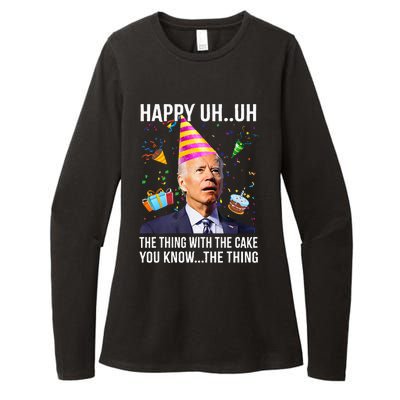 Funny Joe Biden Confused Happy Uh Uh Republican Birthday Womens CVC Long Sleeve Shirt