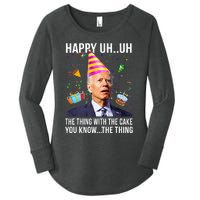 Funny Joe Biden Confused Happy Uh Uh Republican Birthday Women's Perfect Tri Tunic Long Sleeve Shirt