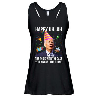 Funny Joe Biden Confused Happy Uh Uh Republican Birthday Ladies Essential Flowy Tank