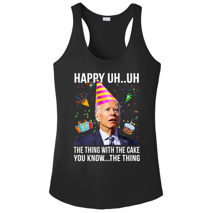 Funny Joe Biden Confused Happy Uh Uh Republican Birthday Ladies PosiCharge Competitor Racerback Tank