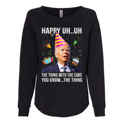 Funny Joe Biden Confused Happy Uh Uh Republican Birthday Womens California Wash Sweatshirt