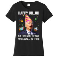 Funny Joe Biden Confused Happy Uh Uh Republican Birthday Women's T-Shirt