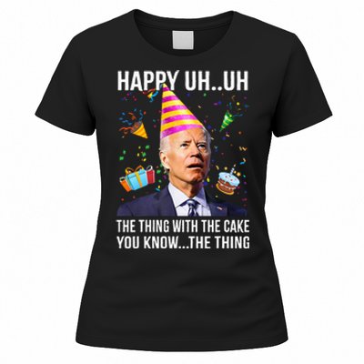 Funny Joe Biden Confused Happy Uh Uh Republican Birthday Women's T-Shirt