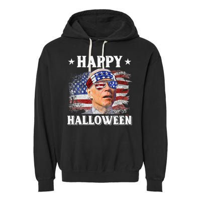 Funny Joe Biden Happy Halloween Confused 4th Of July Garment-Dyed Fleece Hoodie