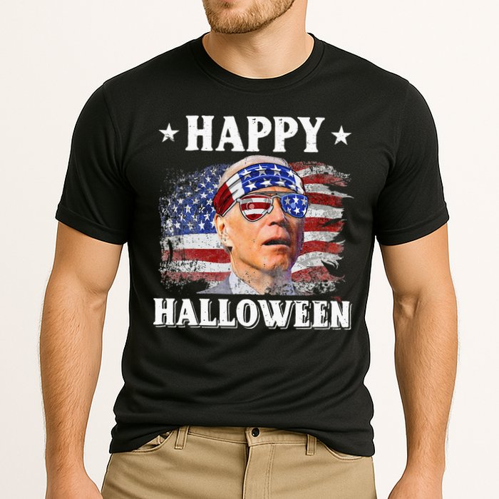 Funny Joe Biden Happy Halloween Confused 4th Of July Cooling Performance Crew T-Shirt