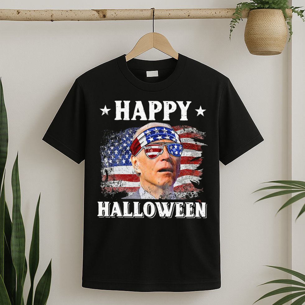 Funny Joe Biden Happy Halloween Confused 4th Of July T-Shirt