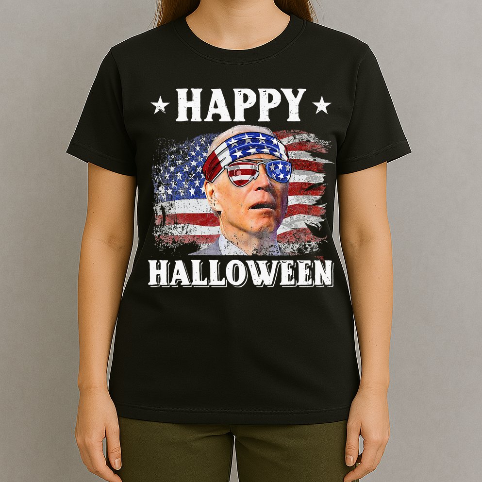 Funny Joe Biden Happy Halloween Confused 4th Of July T-Shirt