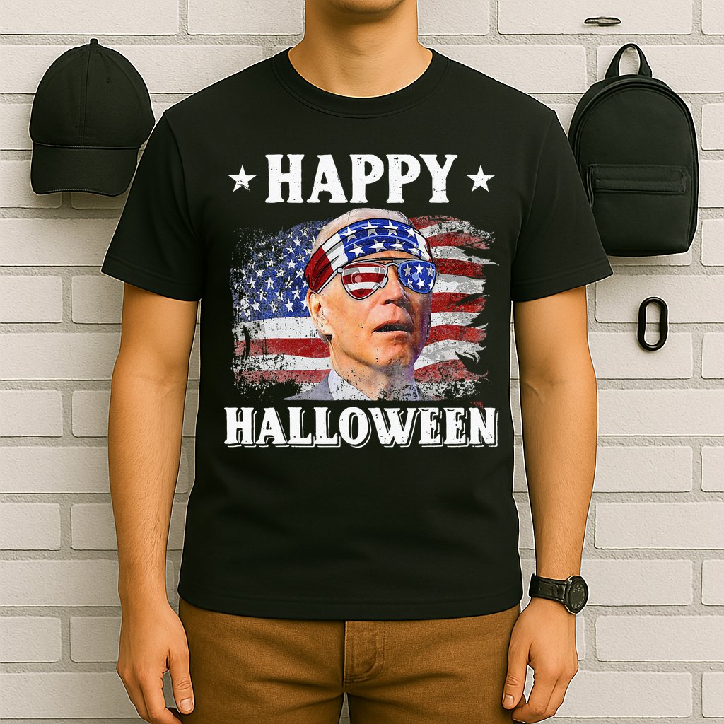 Funny Joe Biden Happy Halloween Confused 4th Of July T-Shirt