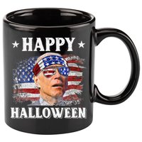 Funny Joe Biden Happy Halloween Confused 4th Of July 11oz C Handle Ceramic Mug