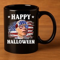 Funny Joe Biden Happy Halloween Confused 4th Of July 11oz C Handle Ceramic Mug