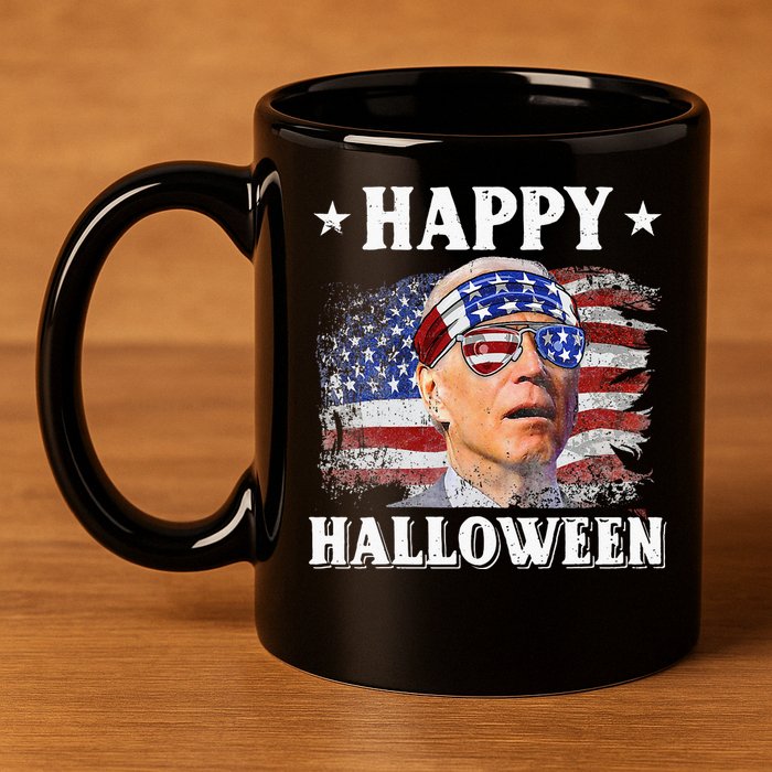 Funny Joe Biden Happy Halloween Confused 4th Of July 11oz C Handle Ceramic Mug