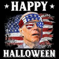 Funny Joe Biden Happy Halloween Confused 4th Of July Flat Bill Trucker Hat