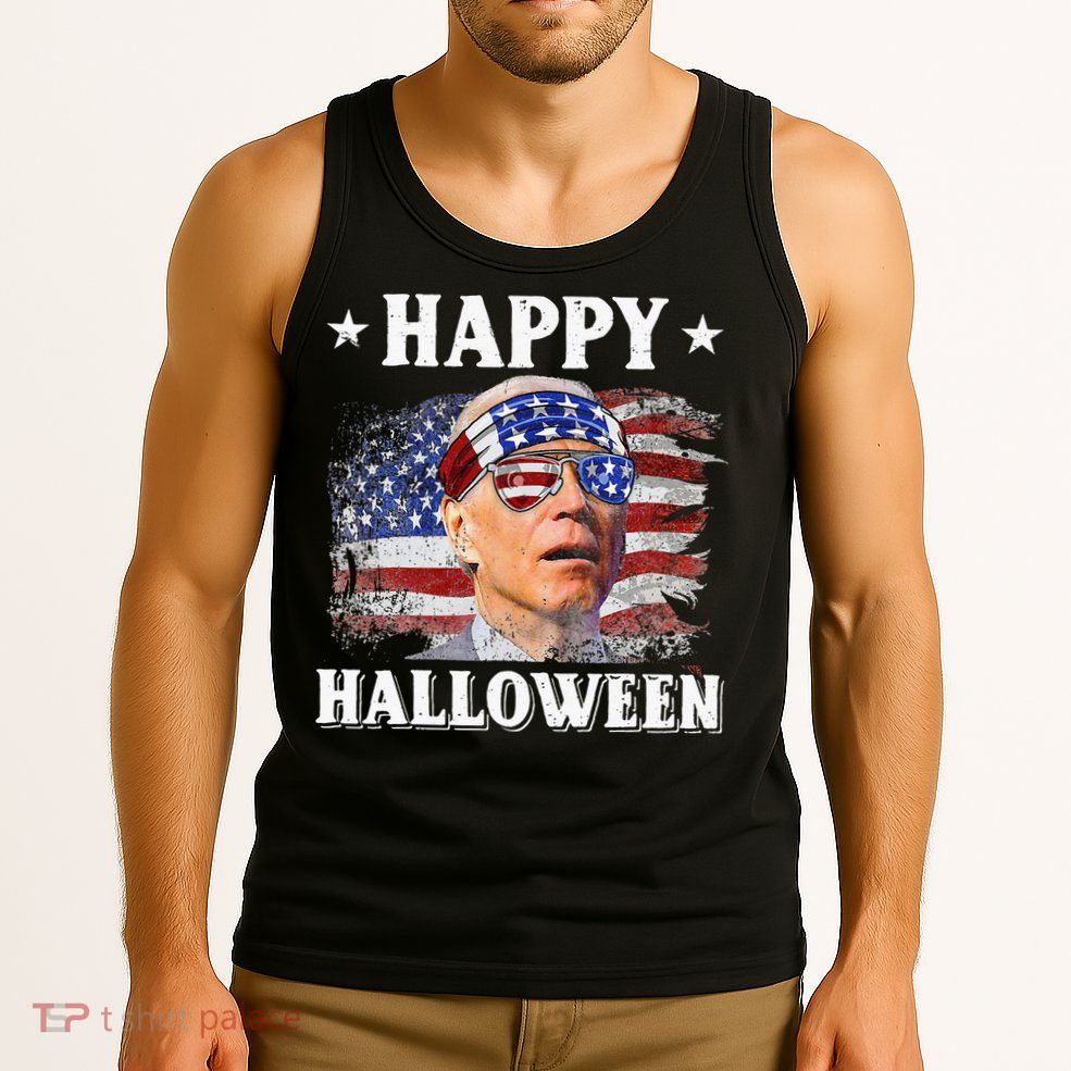 Funny Joe Biden Happy Halloween Confused 4th Of July Tank Top