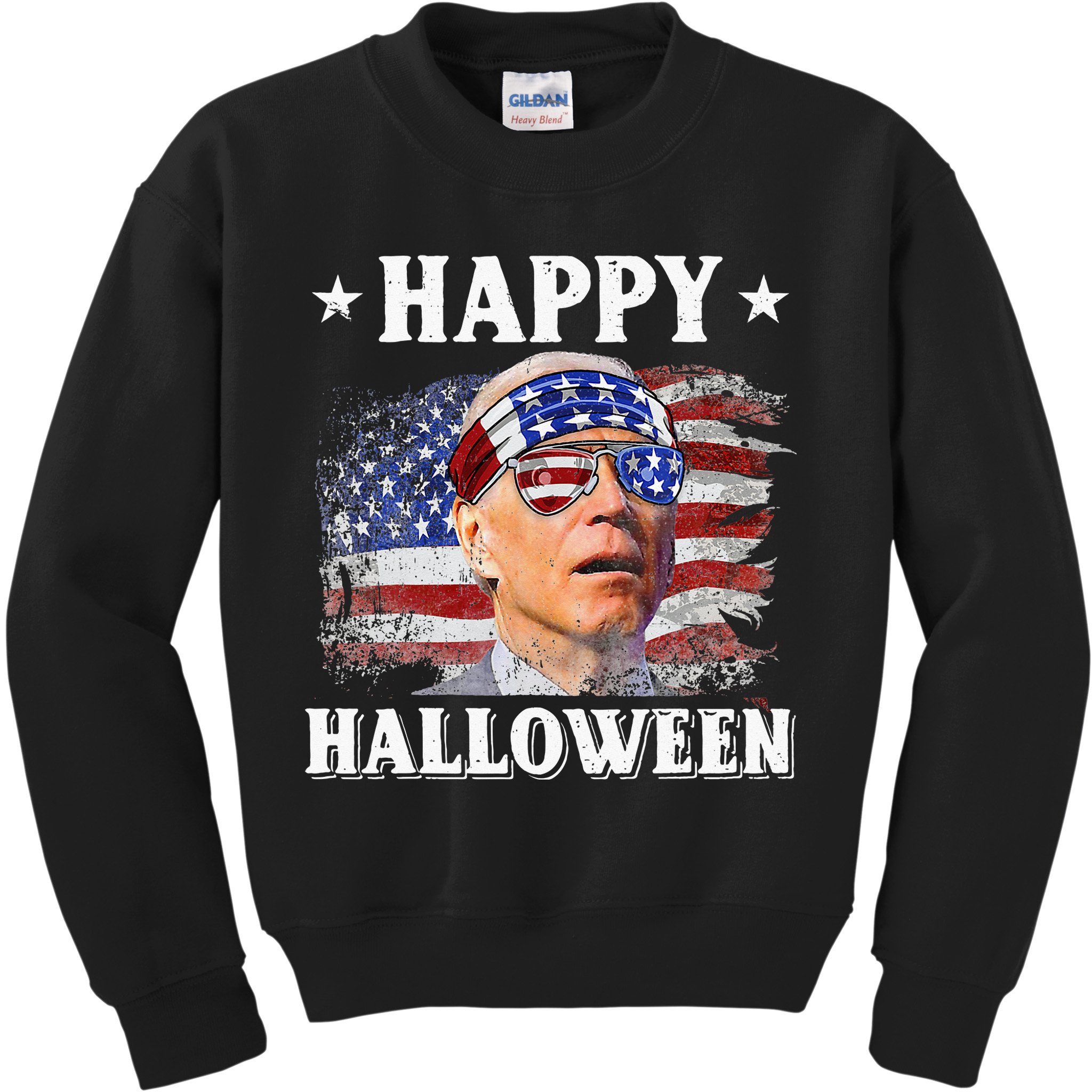Funny Joe Biden Happy Halloween Confused 4th Of July Kids Sweatshirt