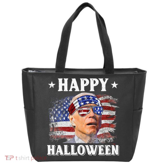 Funny Joe Biden Happy Halloween Confused 4th Of July Zip Tote Bag
