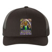 Funny Joe Biden Zombie I Need Brains Anti Liberals Halloween Yupoong Adult 5-Panel Trucker Hat